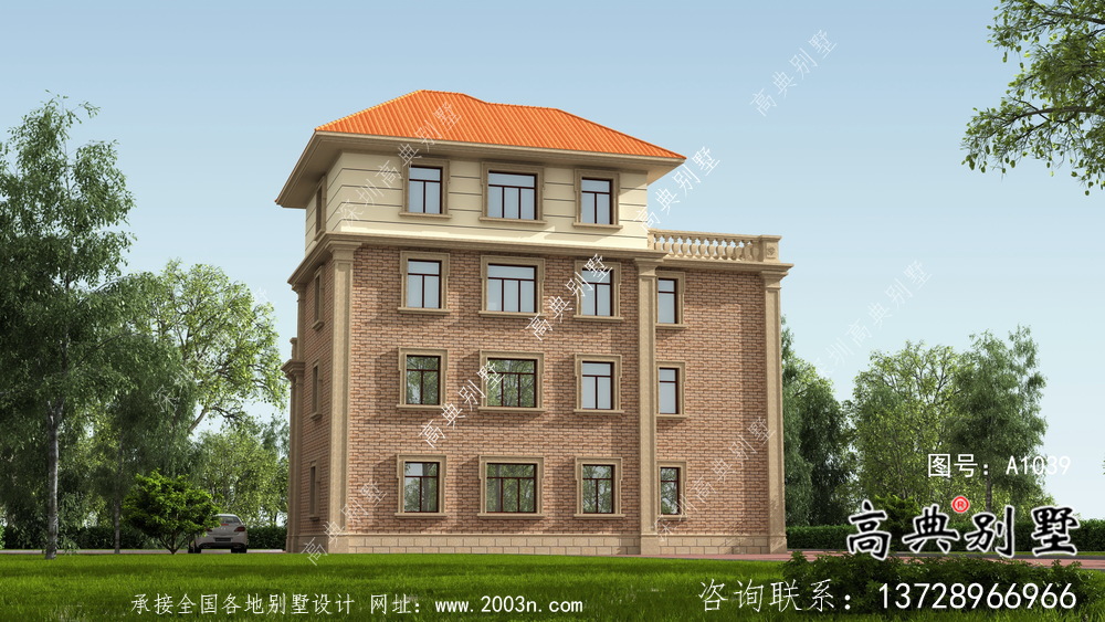 新農村自建復式四層歐式別墅設計圖紙