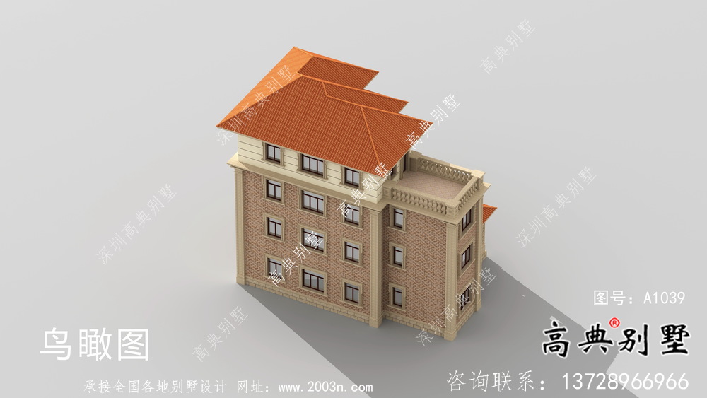 新農村自建復式四層歐式別墅設計圖紙