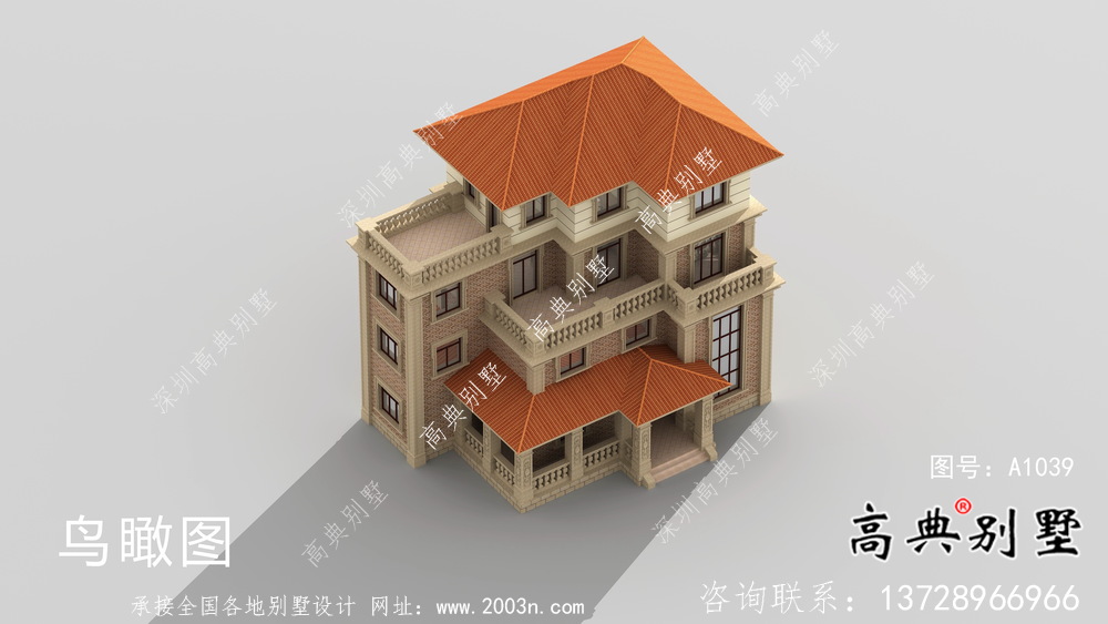 新農村自建復式四層歐式別墅設計圖紙