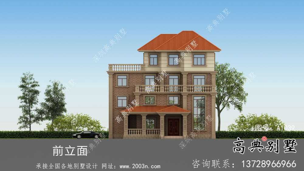 新農村自建復式四層歐式別墅設計圖紙