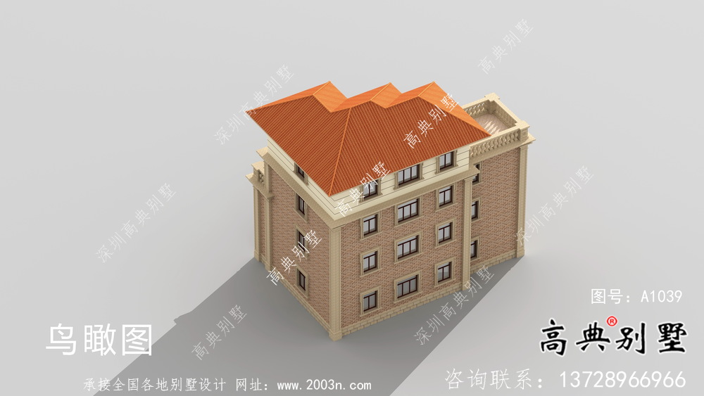 新農村自建復式四層歐式別墅設計圖紙
