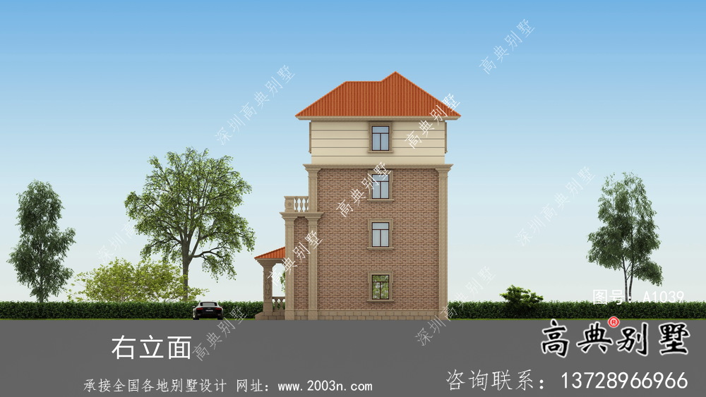 新農村自建復式四層歐式別墅設計圖紙