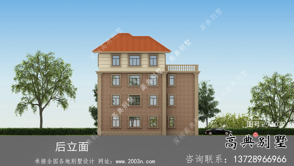 新農村自建復式四層歐式別墅設計圖紙