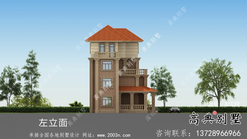 新農村自建復式四層歐式別墅設計圖紙