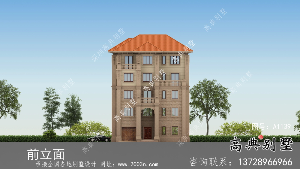 農(nóng)村自建歐式五層別墅設計圖