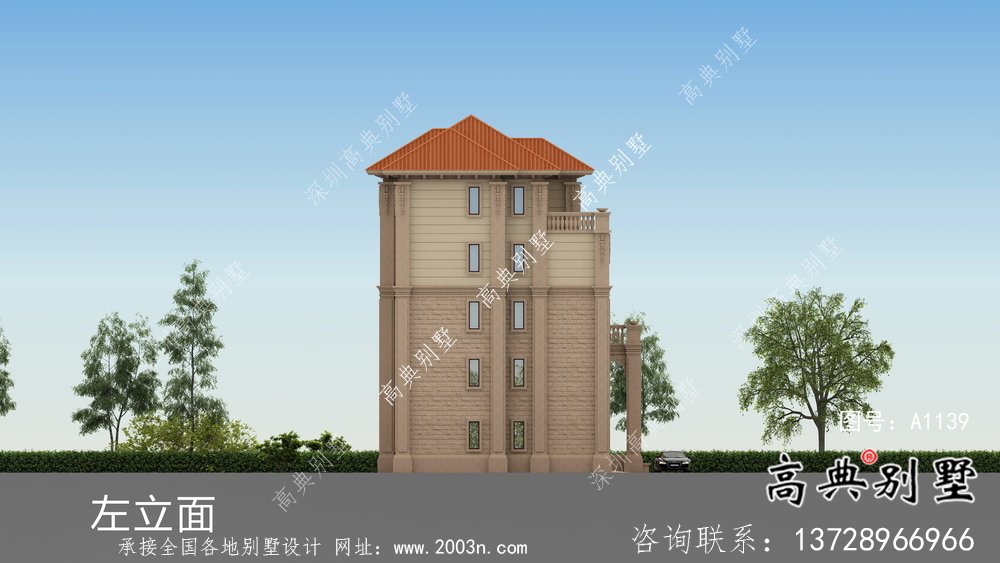 農(nóng)村自建歐式五層別墅設計圖