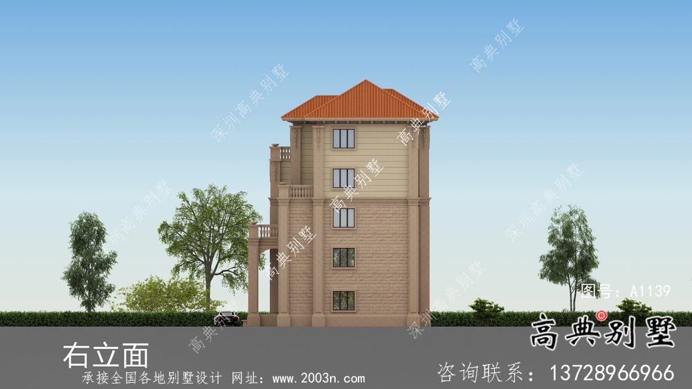 農(nóng)村自建歐式五層別墅設計圖
