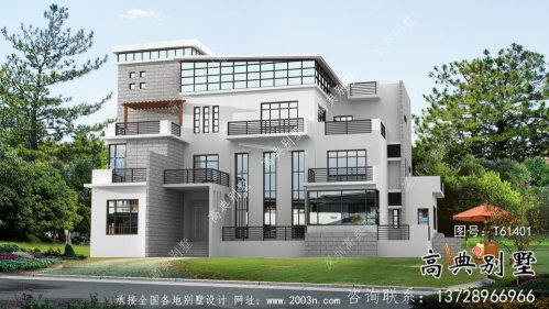 現代風格平屋頂簡約別墅設計圖