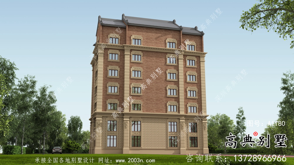新農村中西合璧七層別墅設計圖紙