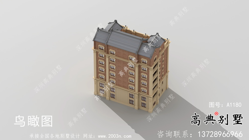 新農村中西合璧七層別墅設計圖紙