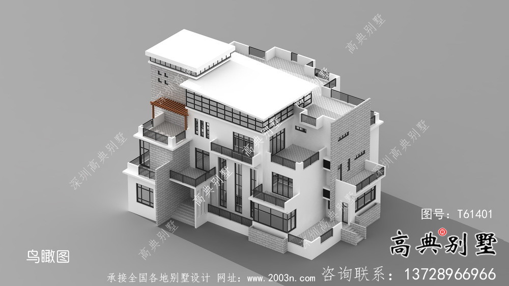 現代風格平屋頂簡約別墅設計圖