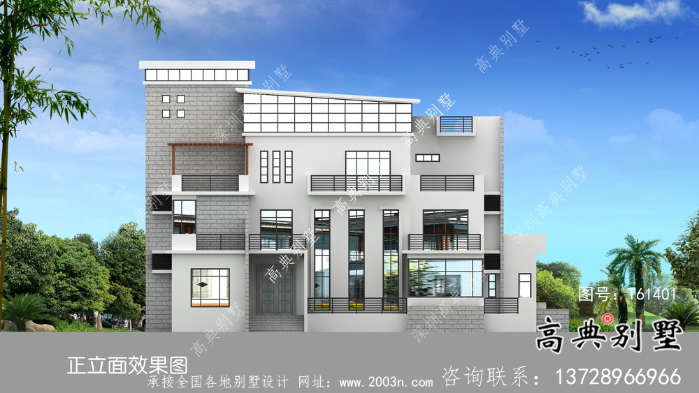 現代風格平屋頂簡約別墅設計圖