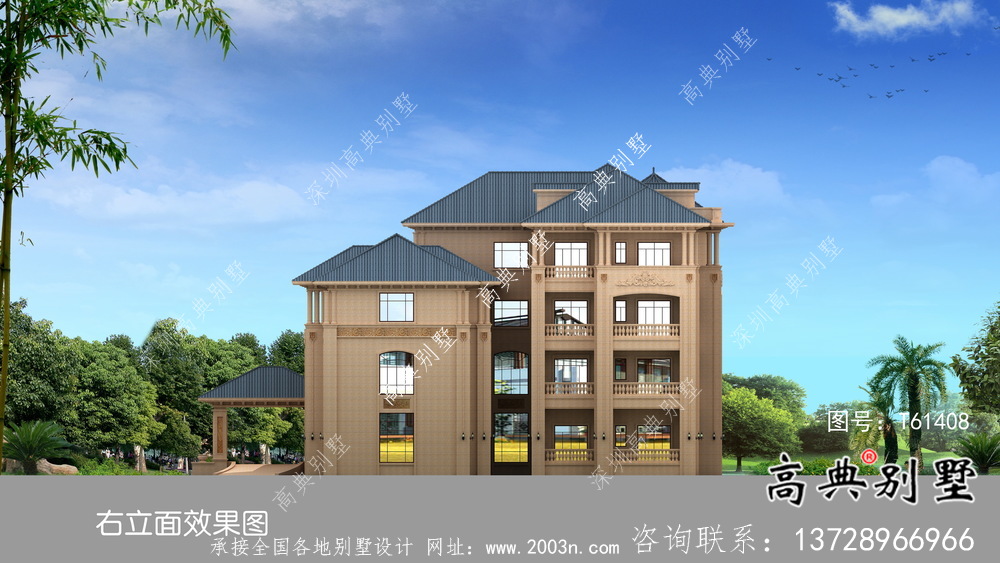 大型意大利風格舒適明亮別墅設計方案