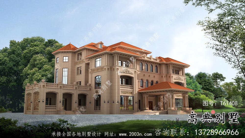 大型意大利風格舒適明亮別墅設計方案