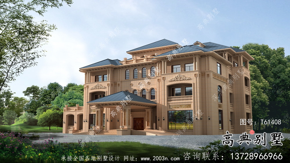 大型意大利風格舒適明亮別墅設計方案