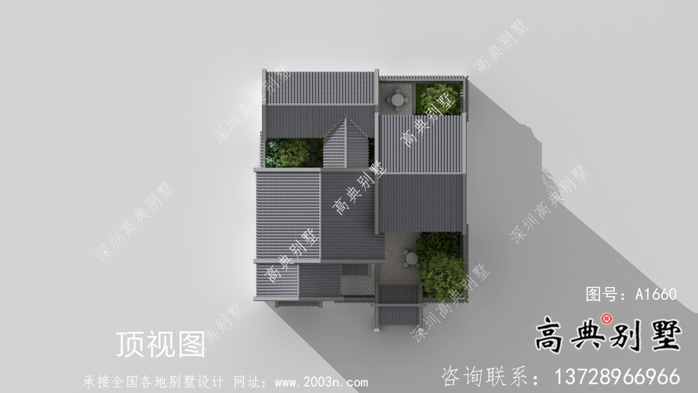新中式文雅二層蘇式園林別墅設計圖紙