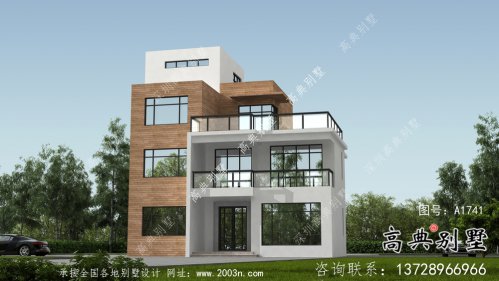 現代舒適三層小別墅設計圖紙