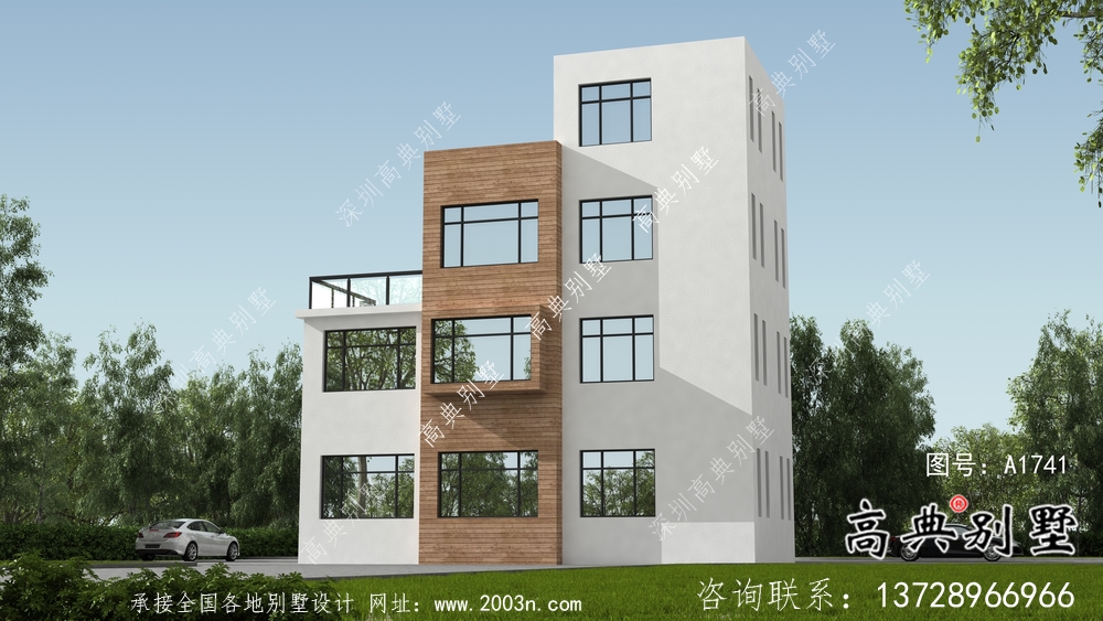 現代舒適三層小別墅設計圖紙