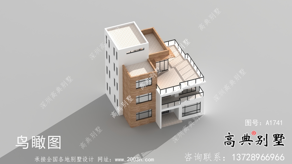 現代舒適三層小別墅設計圖紙