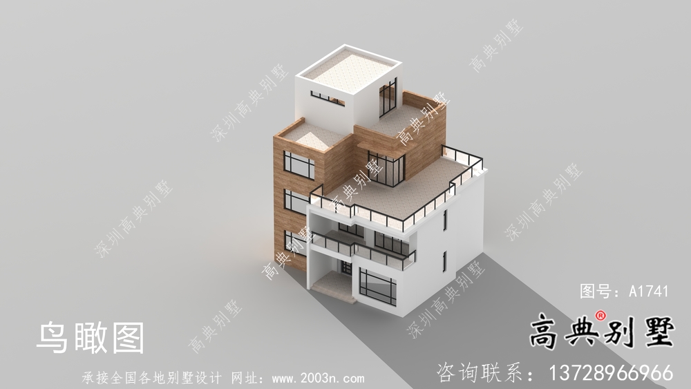 現代舒適三層小別墅設計圖紙