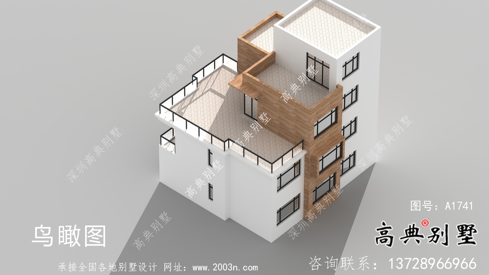 現代舒適三層小別墅設計圖紙