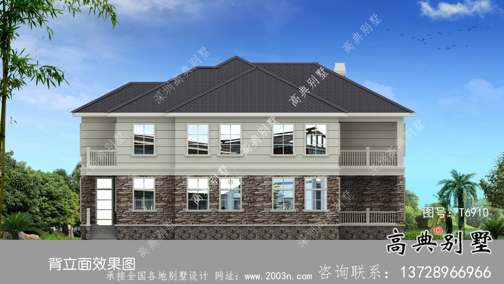 歐式簡約二層鄉村別墅設計效果圖