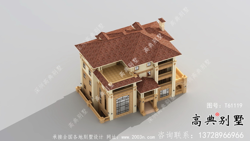 簡歐鄉(xiāng)村四層別墅設計圖紙與效果圖大全