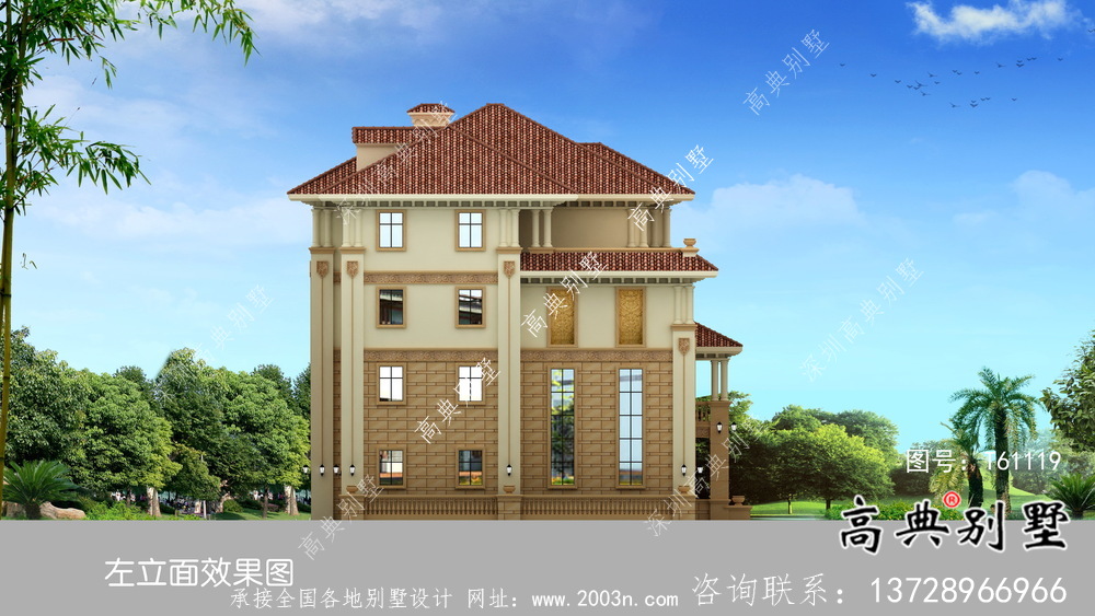 簡歐鄉(xiāng)村四層別墅設計圖紙與效果圖大全