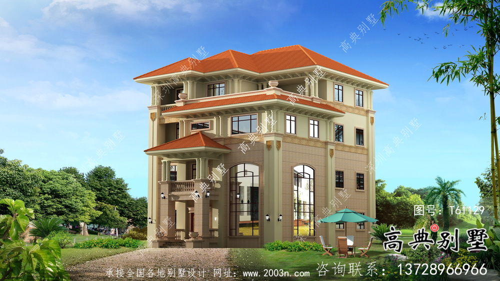 農村復式四層別墅建筑設計圖