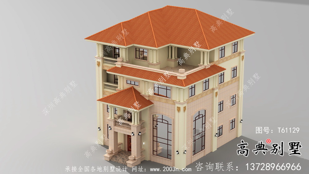 農村復式四層別墅建筑設計圖