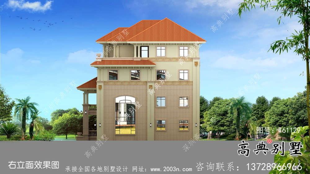 農村復式四層別墅建筑設計圖