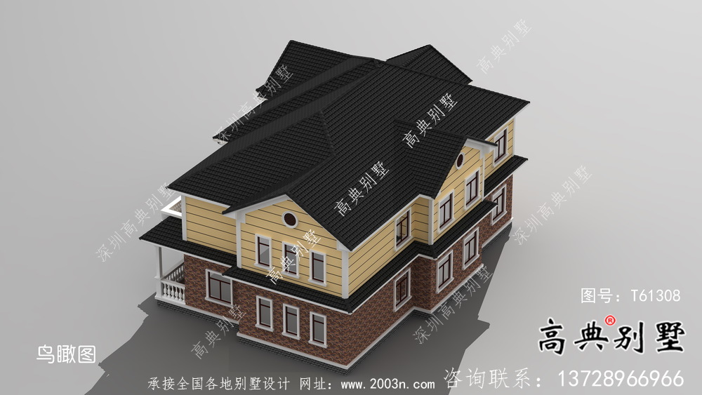 農村二層簡歐別墅設計圖紙及施工圖
