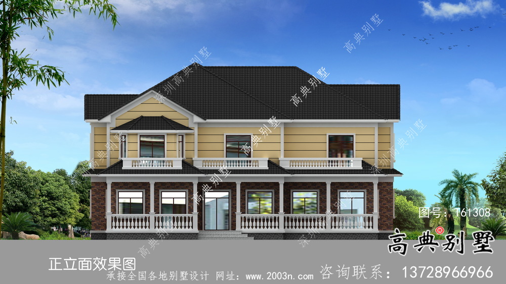 農村二層簡歐別墅設計圖紙及施工圖
