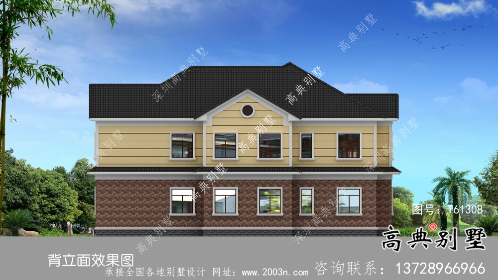 農村二層簡歐別墅設計圖紙及施工圖