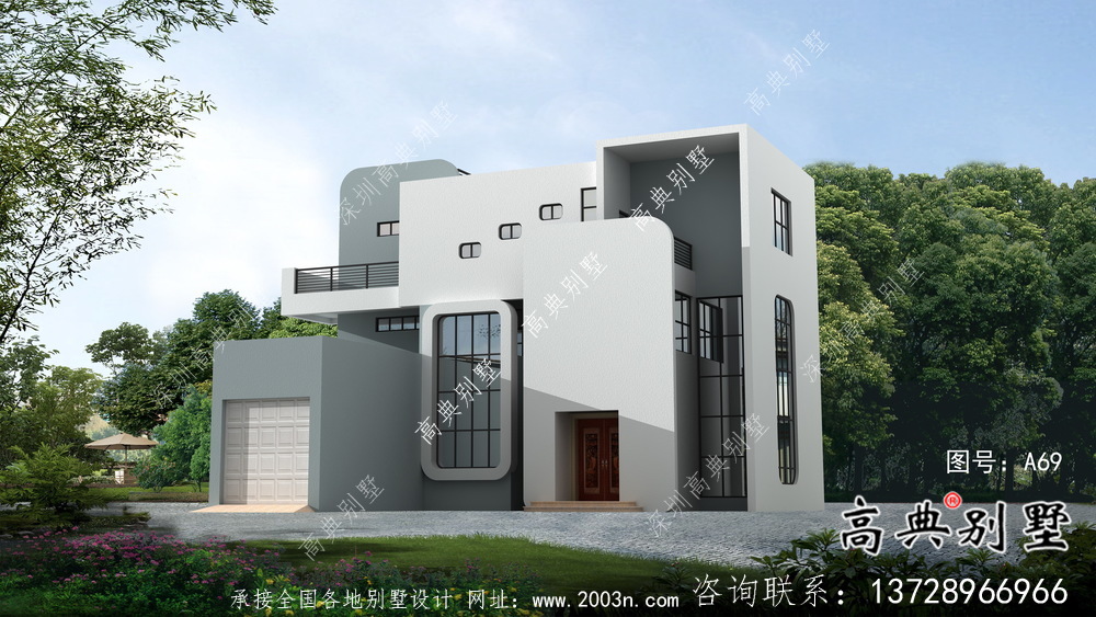 現代風格別致設計別墅自建圖紙