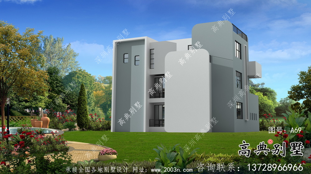 現代風格別致設計別墅自建圖紙