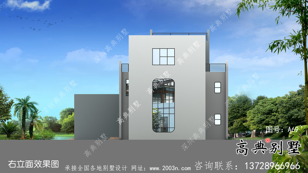 現代風格別致設計別墅自建圖紙