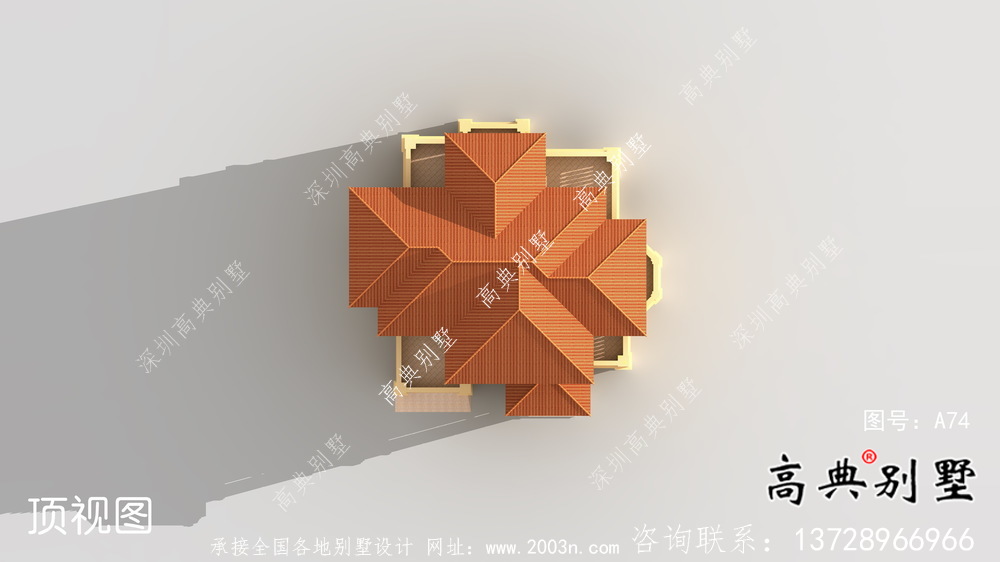 歐式經典三層自建別墅效果圖