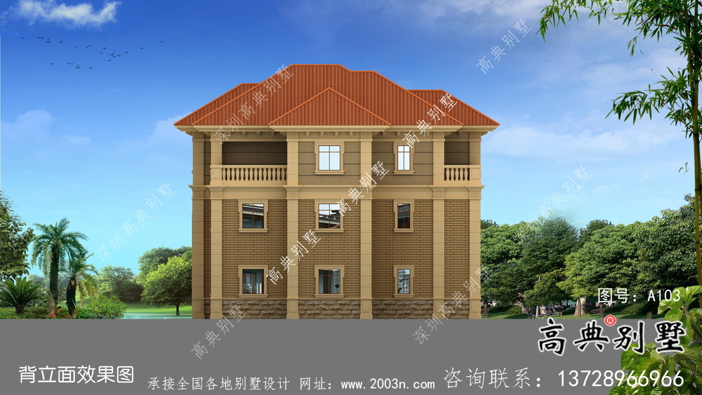 復式三層歐式豪華別墅設計效果圖