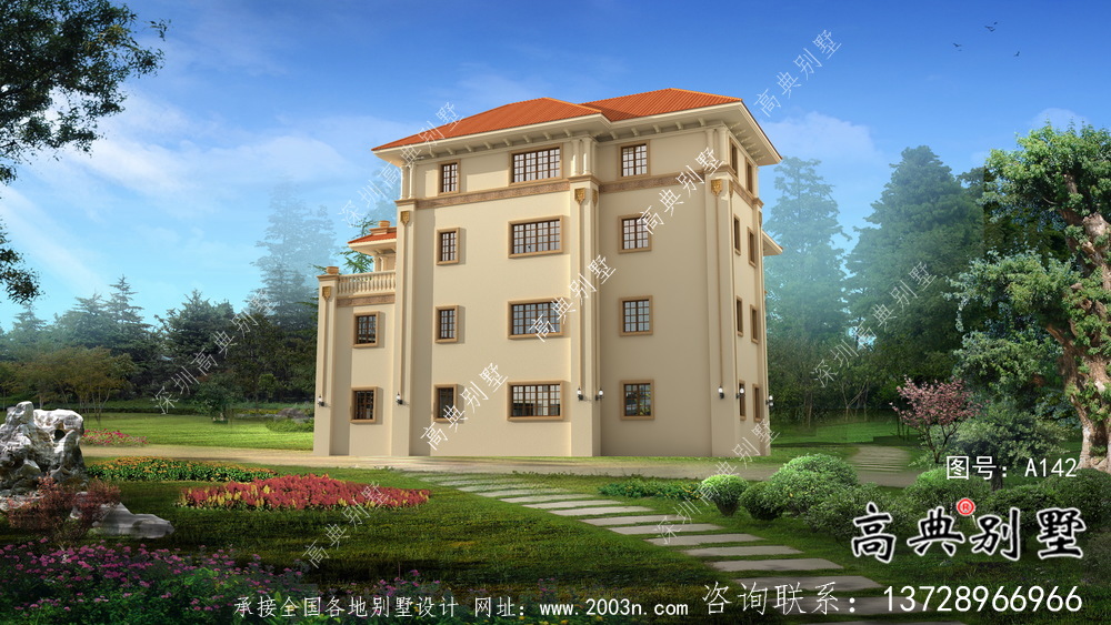 農村復式四層歐式別墅平面設計圖