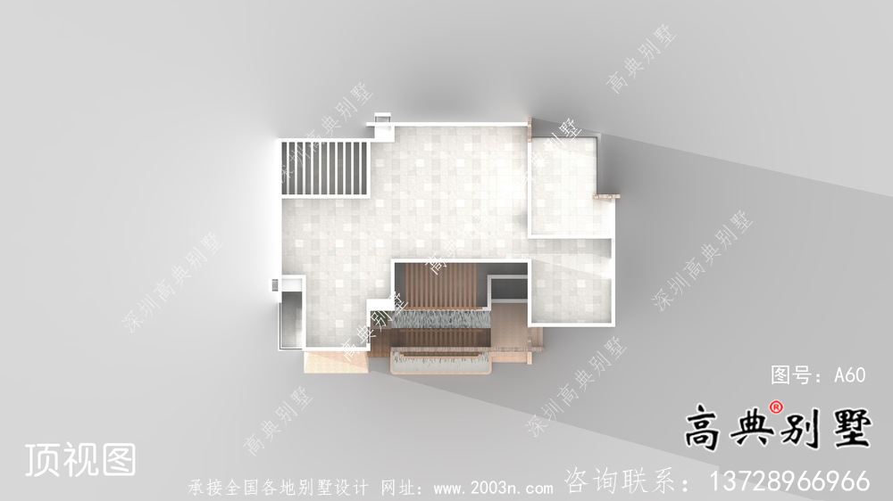 鄉村三層現代風格平屋頂別墅設計圖紙