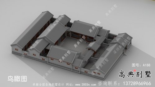 新中式傳統(tǒng)北京三進四合院別墅設計圖