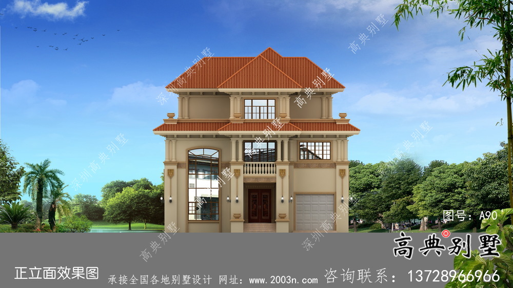 簡易經濟型鄉村別墅平面設計圖和效果圖