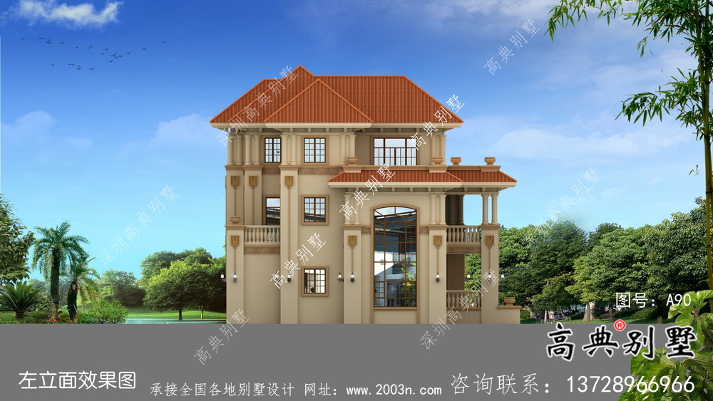 簡易經濟型鄉村別墅平面設計圖和效果圖