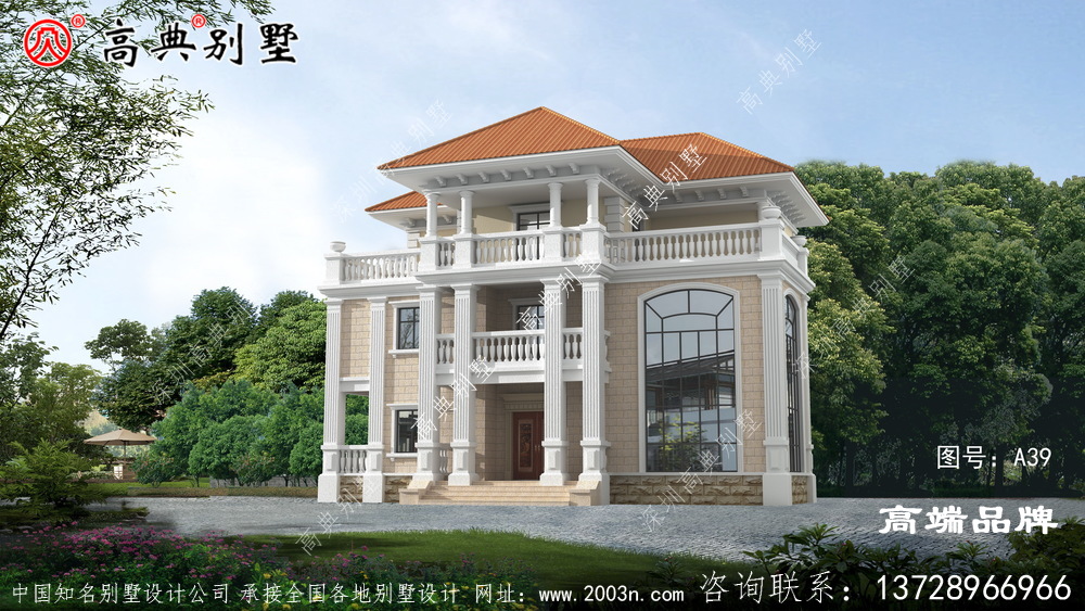 三層自建別墅設計圖紙，房型經典，高大上