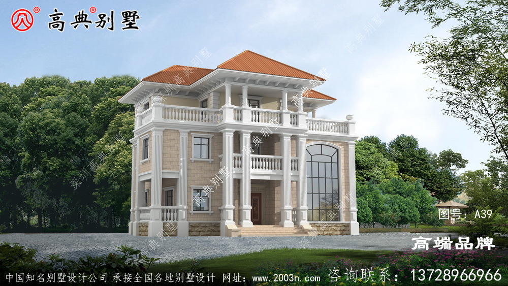 三層自建別墅設計圖紙，房型經典，高大上