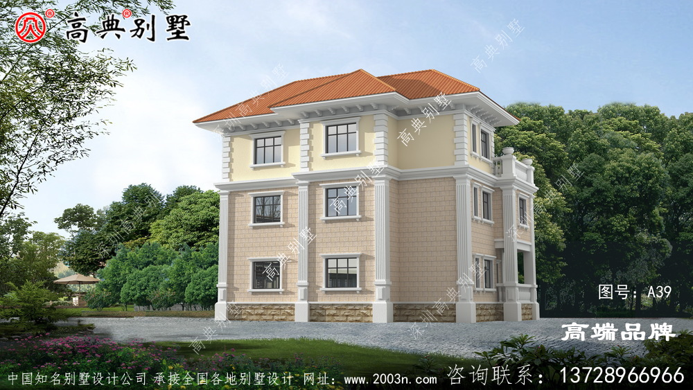 三層自建別墅設計圖紙，房型經典，高大上