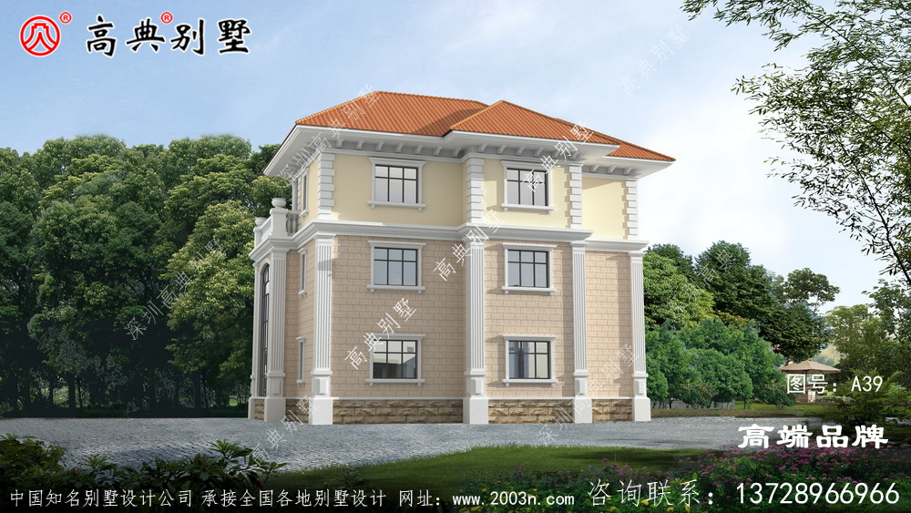 三層自建別墅設計圖紙，房型經典，高大上