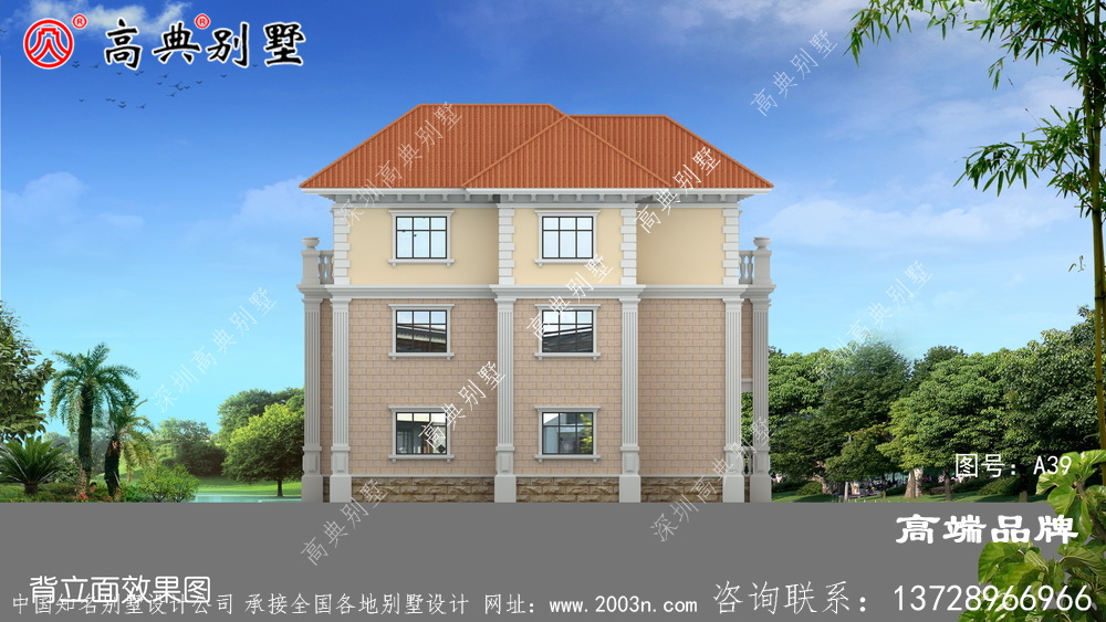 三層自建別墅設計圖紙，房型經典，高大上