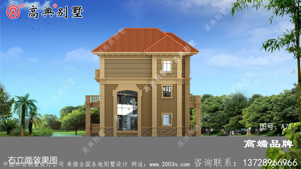 經濟實用三層現代自建別墅設計圖